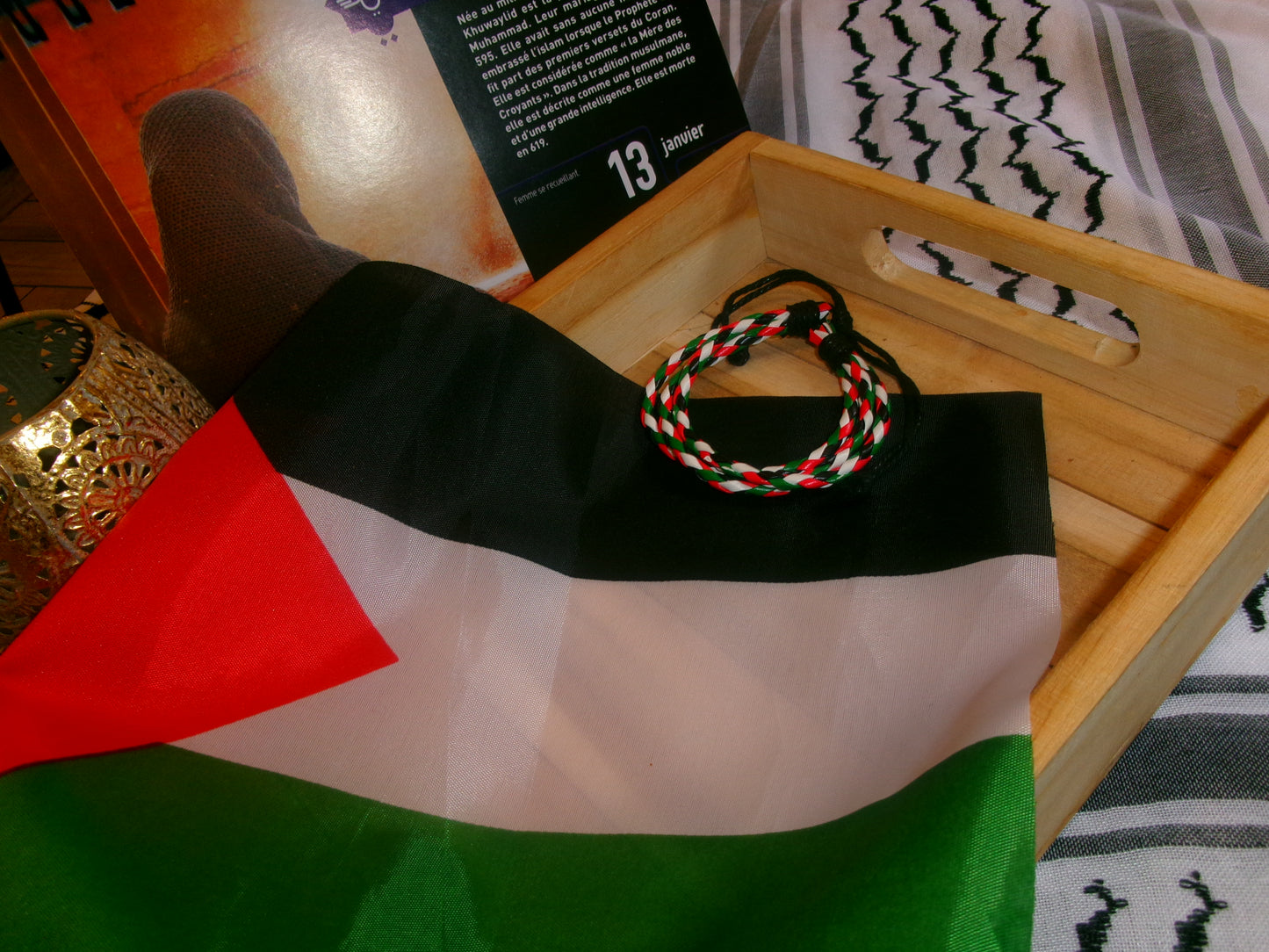 Bracelet tressé Palestine