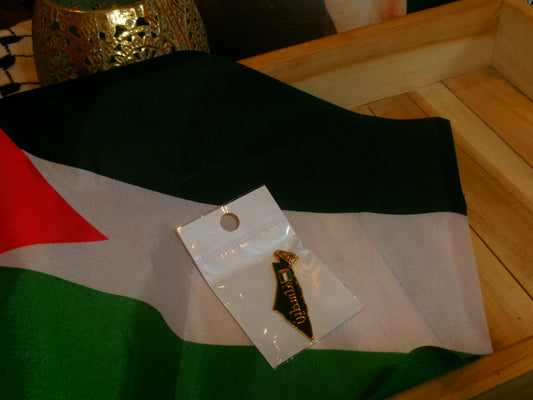 Pendentif Palestine et écriture (avec chaîne)