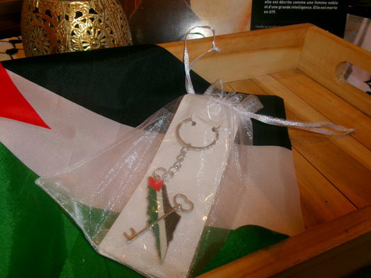 Porte clé Carte de la Palestine et clé